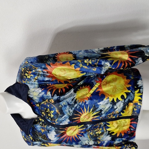 Head Vintage Blue 90's Sun Clouds Reversible Bomber Windbreaker Jacket Size L - Picture 3 of 15